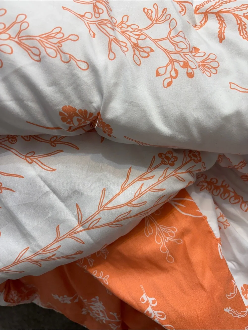 Coral Floral Duvet Cover Set - Unbranded